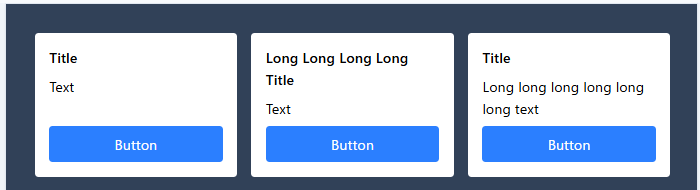 カードの高さが揃っていない例