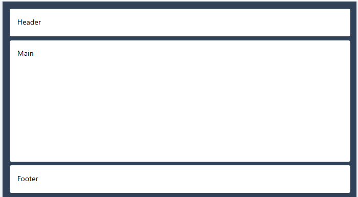 ヘッダー・フッター固定、メイン可変の例